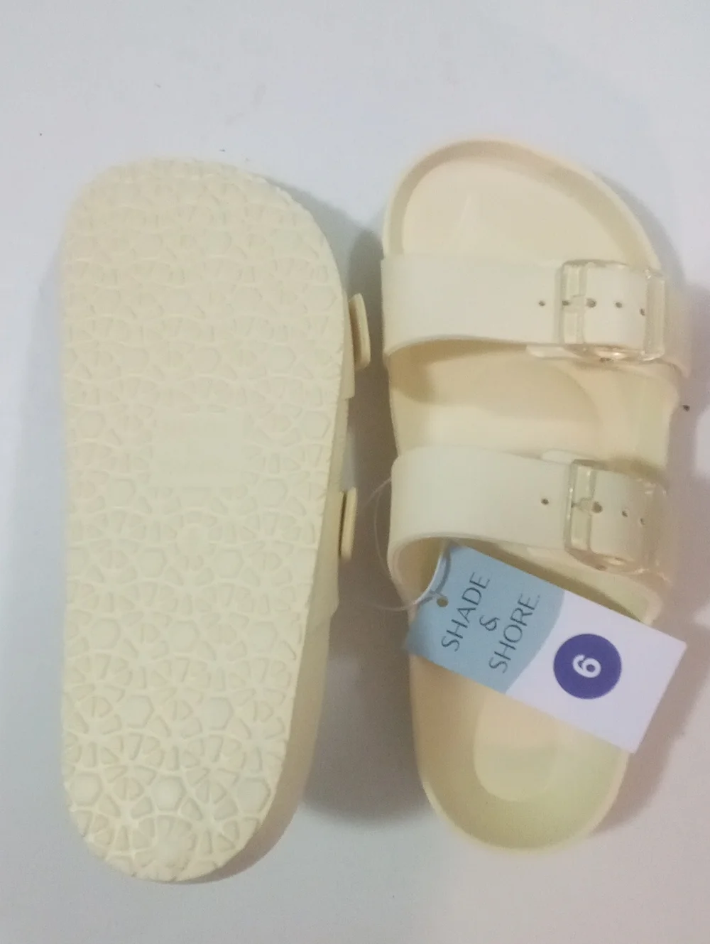 Shade & Shore Double-Buckle Slide Sandals  Sz 6 NWT $35 Yellow